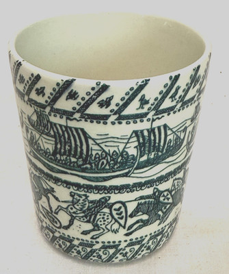 Nymolle Denmark Art Faience Espresso Cup Signed Hoyrup Limited Edition 4-5a