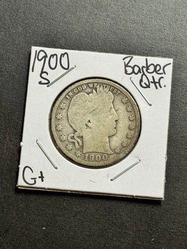 1900 S Barber Silver Quarter G+ Good U.S. 25c Type Coin (Raw18787)