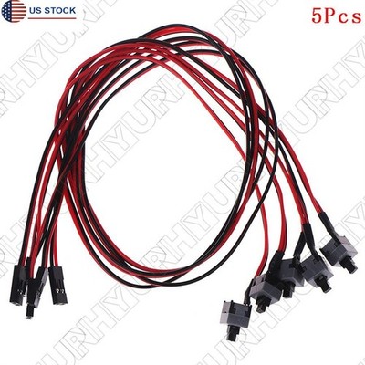 5pcs 50cm Power Switch Cables For Computer Cases Connects To The Motherboard PC