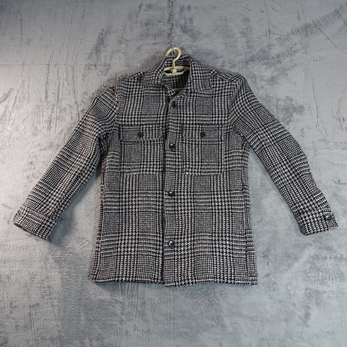 Women's Zara Houndstooth Textured Button Down Shacket Coat Size Small