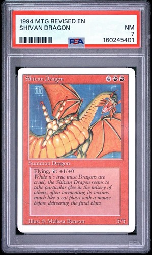1994 Magic The Gathering MTG Shivan Dragon Revised - PSA 7