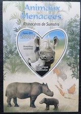 Gabun 2012 Nashorn Rhino Block 1v** (1203)