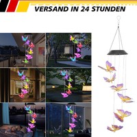 Schmetterling Solar Windspiel FüR DraußEn Led-Farbwechsel Solarbetriebene Garten