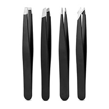 4PCS Stainless Steel Tweezers Set Eyebrow Blackhead Ingrown Hair Tool