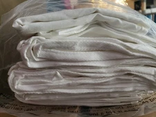 12 Pcs Bib Bulk White Aprons for Women Men Adult Girls Unisex with No Pockets,