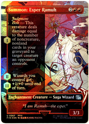 MTG Summon: Esper Ramuh (Borderless Foil) Final Fantasy 367 FFVI FF6 NM