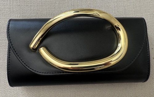 Side Handle Clutch Purse Bag Black Vegan Chain Strap Brand New Original. Pkg.