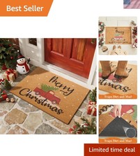 Merry Christmas Doormat 24x36 - Festive Red Truck Design for Indoor  Outdoor