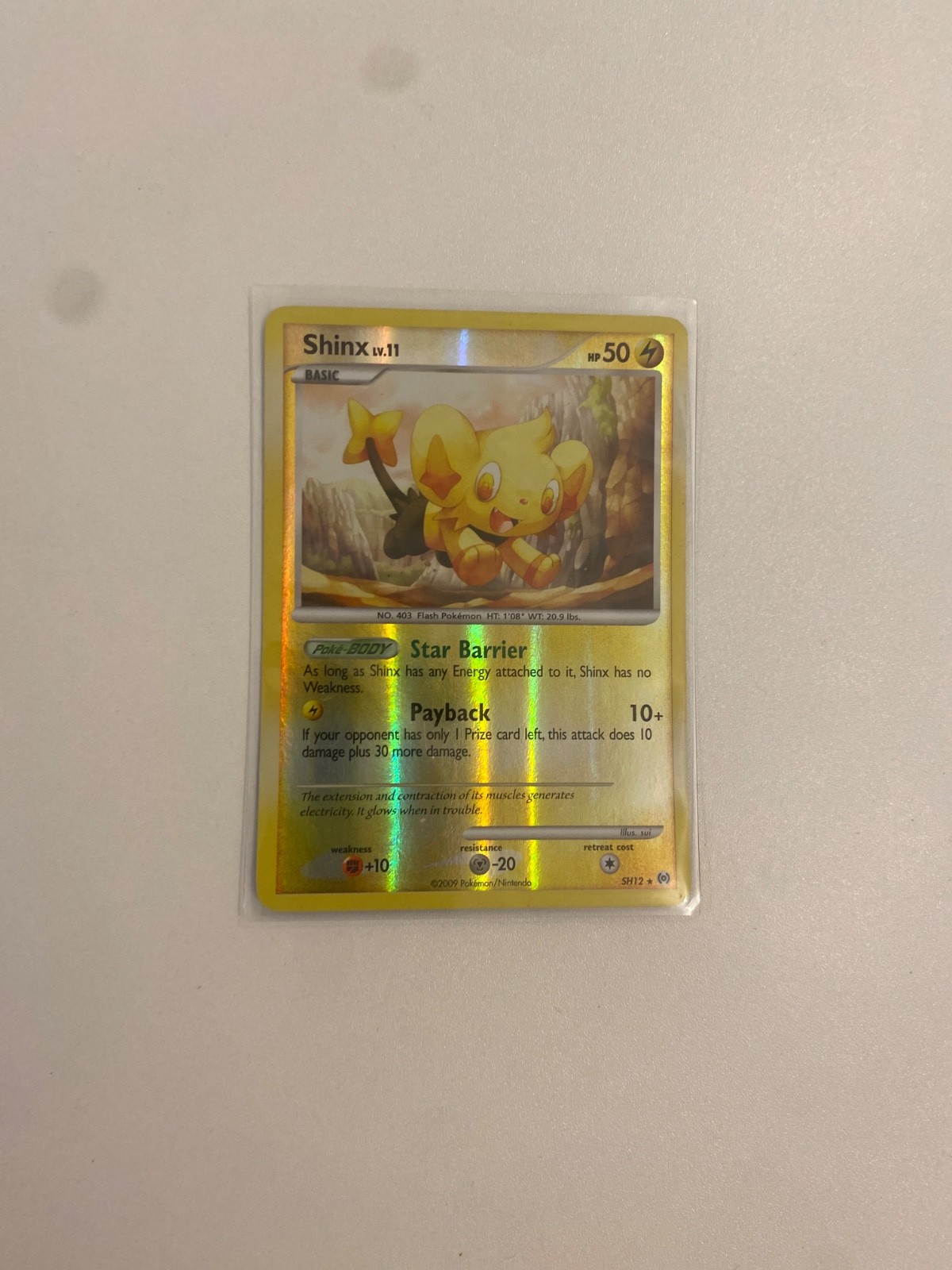 Pokemon Card Shiny Shinx SH12 comes with sleeve good condition