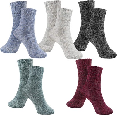 besky Warm Socks for Women Cozy Fuzzy Winter Cotton Soft Multicolor-a 