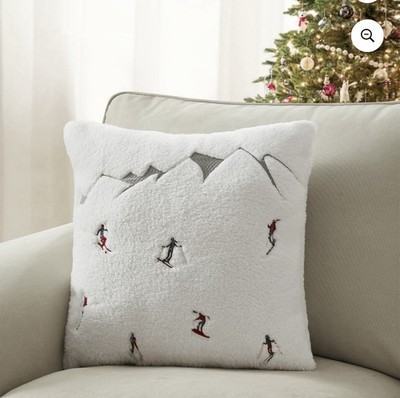 Holiday Time 18 x18  Ivory Ski Sherpa Decorative Pillow - NEW!