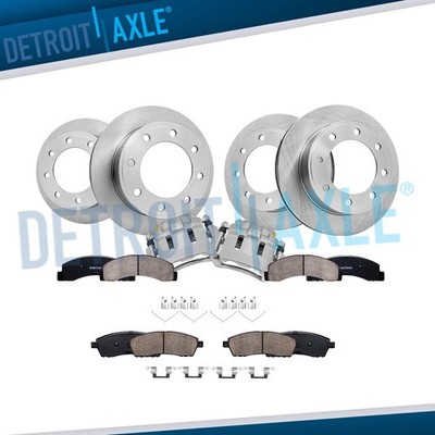 4WD Front & Rear Rotors Brake Pads Front Calipers for 1999 - 2004 F-250 F-350 SD