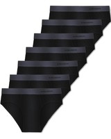FM London 7Er-Pack Herren Slips – Baumwoll-Unterhosen Ohne Etikett Schwarz XXL