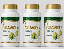 3 Graviola Guanábana 1000mg Annona Extract Natural Capsules Antioxidant Immune