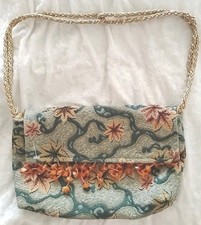 Vintage Handmade Tapestry Purse With Beads Small Signed By Artist NWOT