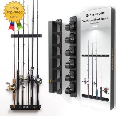 Wall Mount Fishing Rod Holders,Vertical Fishing Pole Storage Rack for Garage