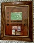 Plaque American Indian Buffalo Pennies and Stamps