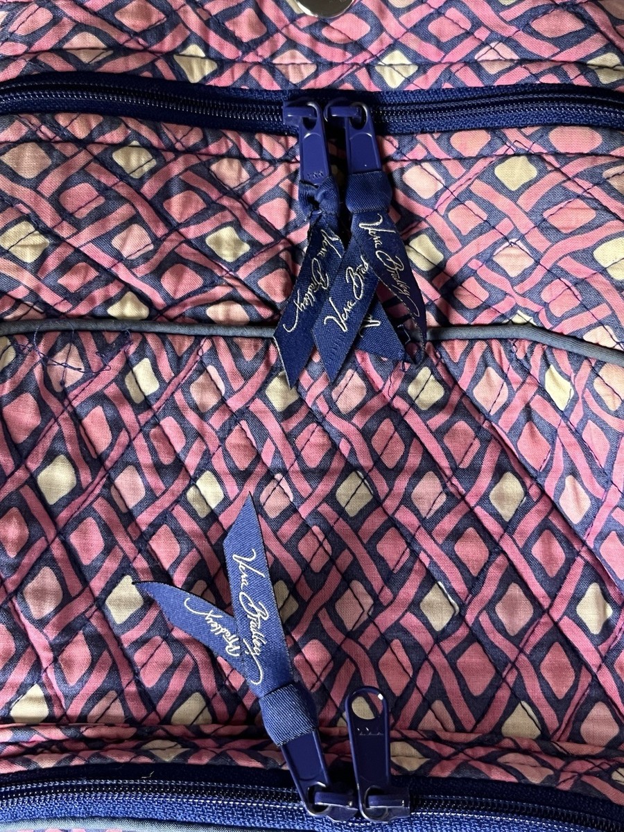 VERA BRADLEY Katalina Pink Diamonds Campus Backpack Blue White Bag Retired VERA BRADLEY Katalina Pink Diamonds Campus Backpack Blue  main image 3