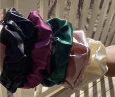 Oversized 100 Mulberry Silk Scrunchie, 22 Momme Hair Tie, Thick Hair Accessory