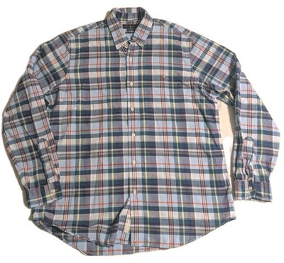 Ralph Lauren Classic Fit Madras Plaid Button Down Shirt XL Steeplechase Academy