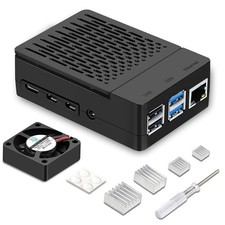 Case for Raspberry Pi 4, ABS Pi 4 Case with Cooling Fan, Pi 4 Heatsink, Simpl...