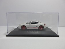 1/43 Schuco Porsche Cayman S White/Red Stripe Red Wheels Diecast Model