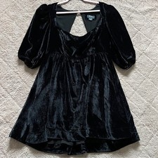 Maeve Anthropologie Smock Back Sweetheart Mini Velvet Dress Women's Size L
