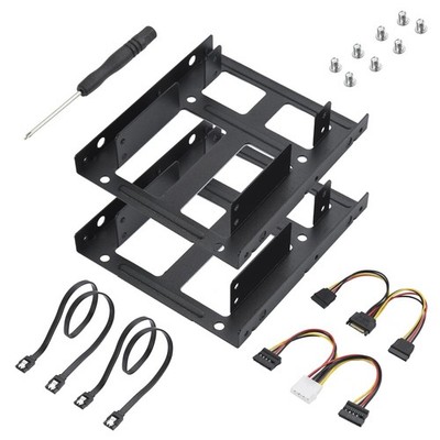 2 Pack Double-Deck SSD Mounting Bracket SSD Adapter 2.5'' to 3.5'' Hard Drive w...