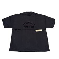 Fear of God Essentials Mens XL Jet Black Bonded Logo T-Shirt 125SP232000F NEW