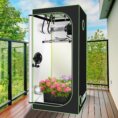 MARKENLOS Growbox Growzelt Gewächshaus 100~240W Indoor LED Premium-Set Komplettset Growse