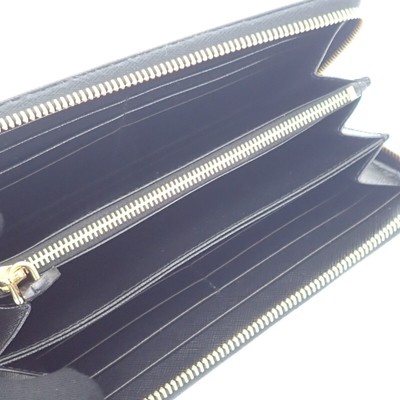 Prada Zip Around Wallet 1Ml506 Qhh F0002 Long Saffiano Black