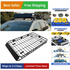 59 X 39 X 5.1 Universal Adjustable Roof Rack Cargo Carrier Basket With Ext...