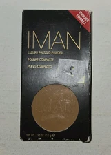 IMAN COSMETICS Luxury Pressed Powder - 0.35 oz (10g) SHADE - EARTH MEDIUM