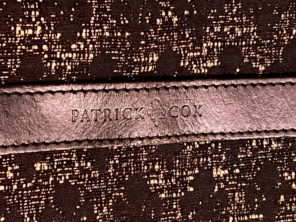 PATRICK COX BLACK FLEUR DE LIS Shoulder Satchel Purse Bag Black Kings Crossbody - Image 4 of 4