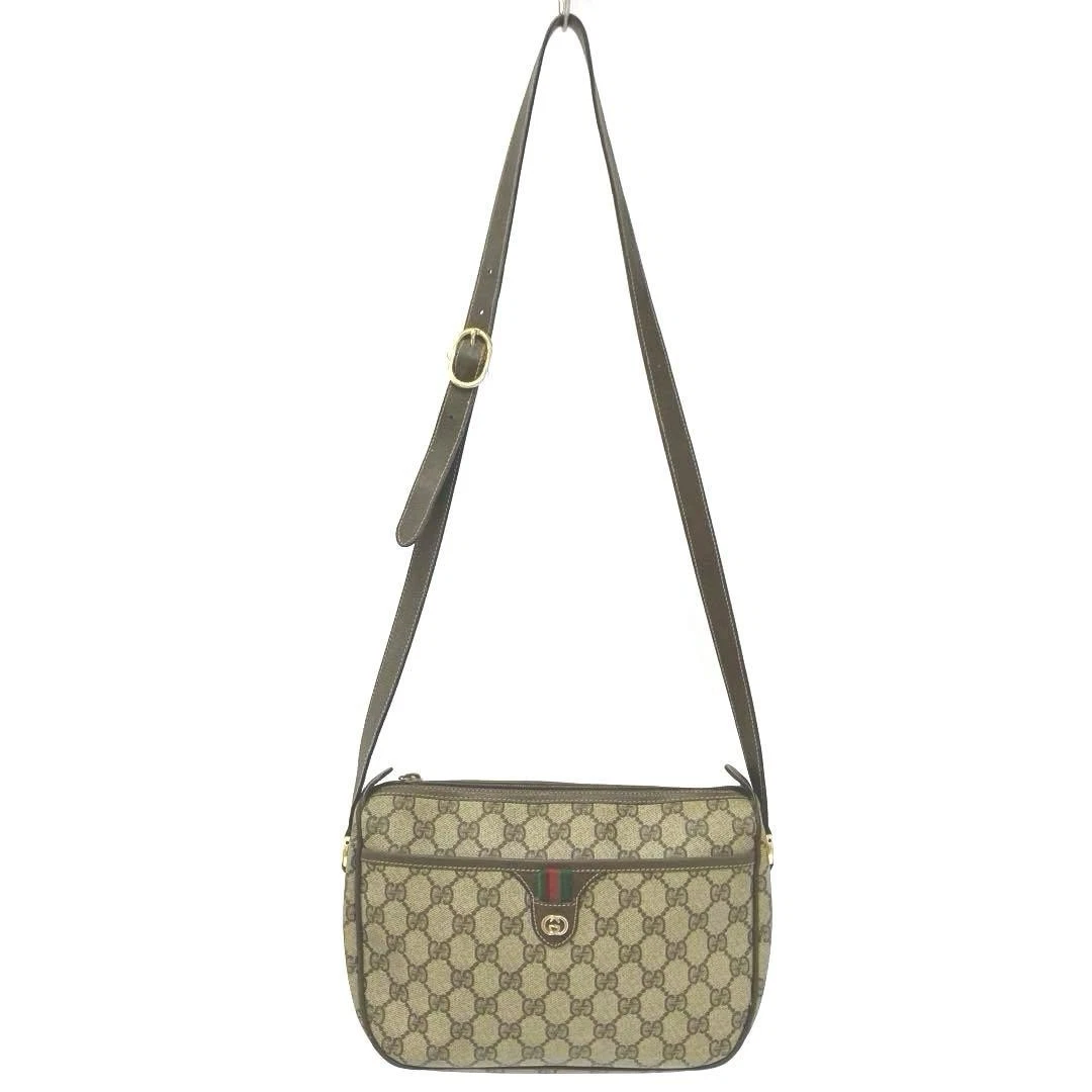 Sac à bandoulière vintage GUCCI ligne sherry gg cuir pvc