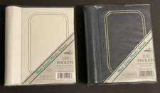 2 NEW Pioneer Mini Giant Photo Album 100 pocket 4x6 in, 1 White, 1 Black