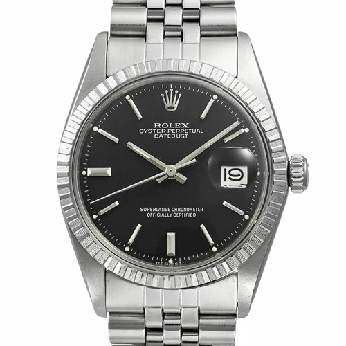 ROLEX Datejust 1603 Black Case Size 36mm x 36mm Men's Used Watch #62912