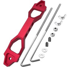 Red Aluminum Car Battery Tie Down Mount Bracket Brace Bar 10 Inch J-bolts Red Aluminum Car Battery Tie Down Mount Bracket Brace Bar 10 Inch J-bolts