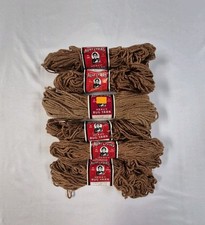 Lot Of 6 New Aunt Lydia's Heavy Rug Yarn 235 Light Brown 70 Yrd Skeins