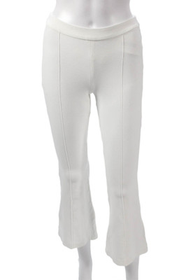 Rosetta Getty Women Cropped Pants White Pull On Viscose Blend Size XS