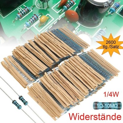 2600pcs Widerstände SET,Widerstand Sortiment BOX0,25W ¼ Metallschicht Metallfilm