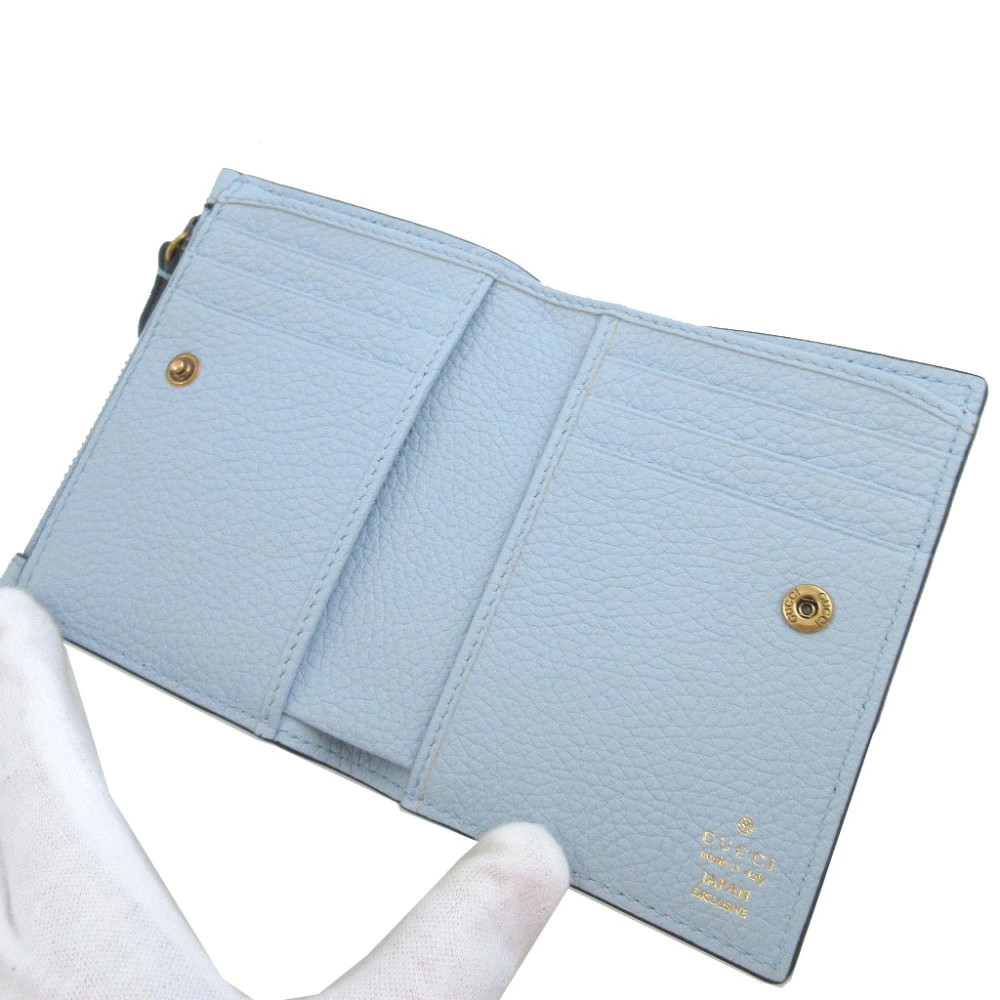 Gucci Python Leather Blue Bifold Wallet Women Unu… - image 4