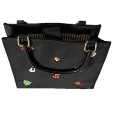 Madison Studio Christmas Holiday Embroidered Canvas Handbag Small Purse Bag