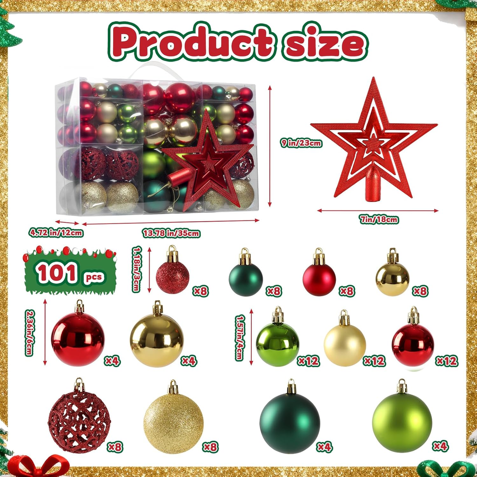Palline per albero di Natale in plastica decorate color champagne
