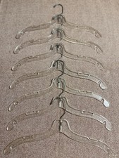 Vintage Lot of 13 MCM Crystal Clear Plastic Clothes Hangers