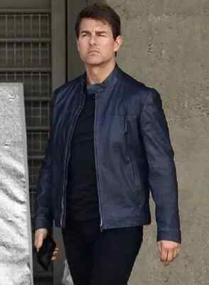 Mission Impossible Fallout Dark BlueTom Cruise Soft Lambskin Leather Jacket Men