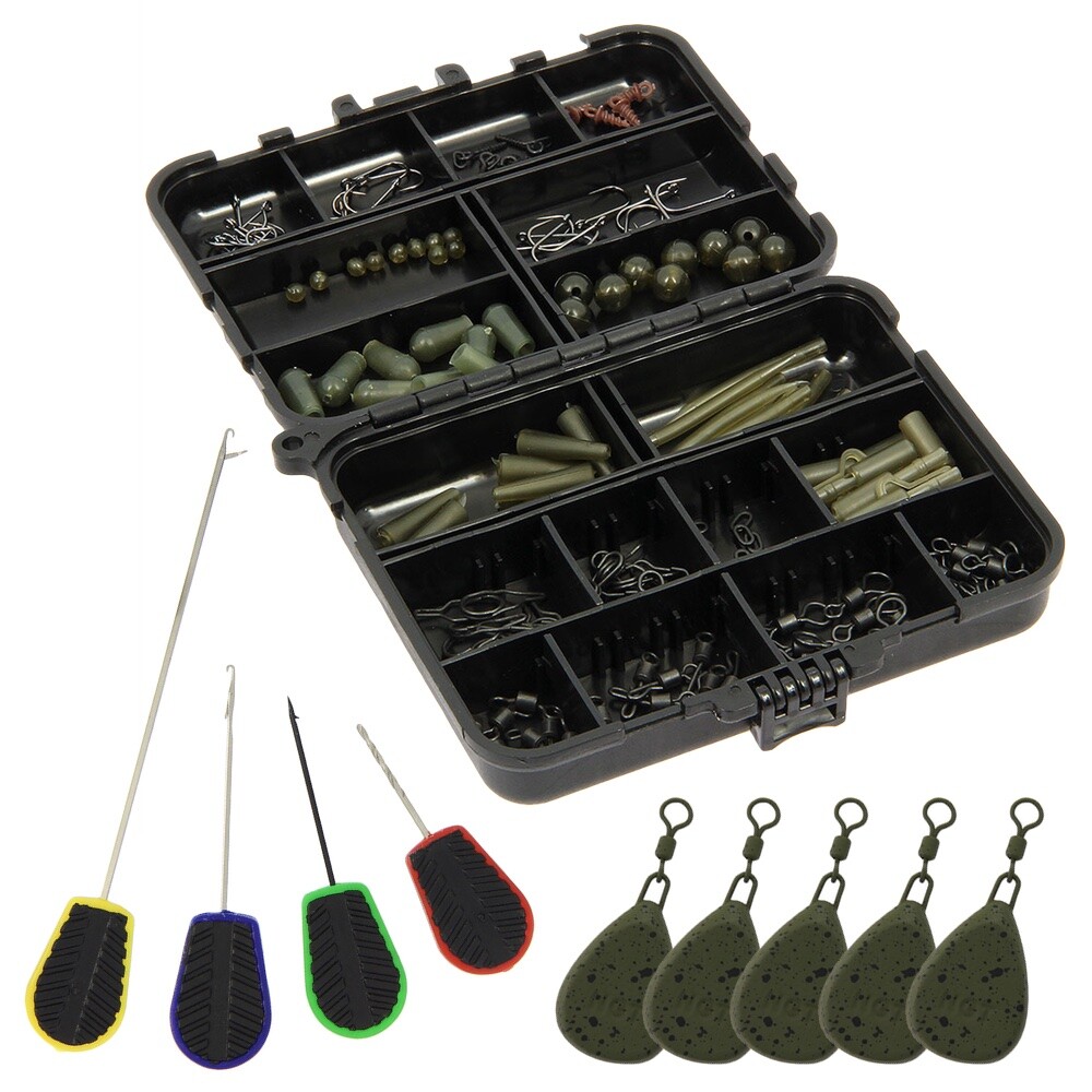 Carp Fishing Terminal Tackle Box Set Weights Hooks For Hair Chod Rigs  Swivels