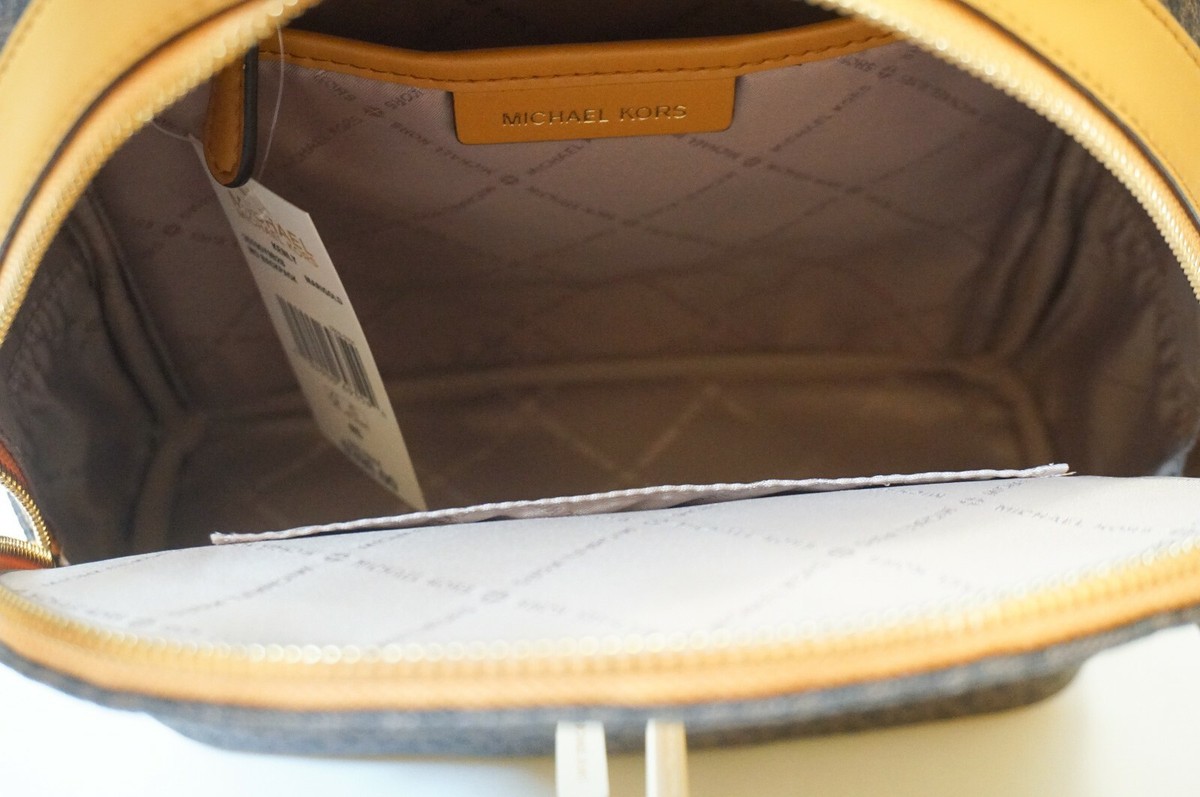 Michael Kors Kenly Medium Backpack MK Brown Yellow MICHAEL KORS KENLY MEDIUM BACKPACK $398 | eBay main image 3
