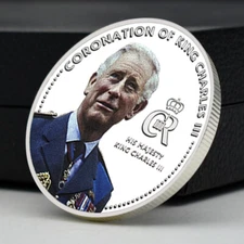 Charles III Silver Plated Challenge Coin England King Commemorative Medal Crafts