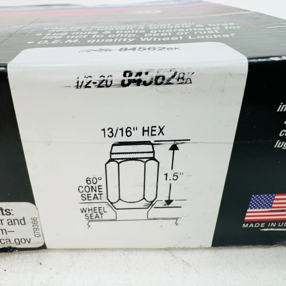 McGard 84562BK para Jeep Wrangler kit de instalação hexagonal 1/2-20 assento cônico 1,5" preto oal - Imagem 3 de 4